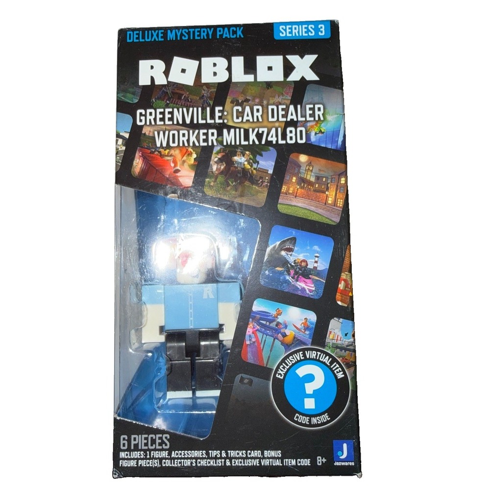 Roblox Series 3 Deluxe Mystery Pack Greenville Car Dealer Worker Milk74L80 Toy